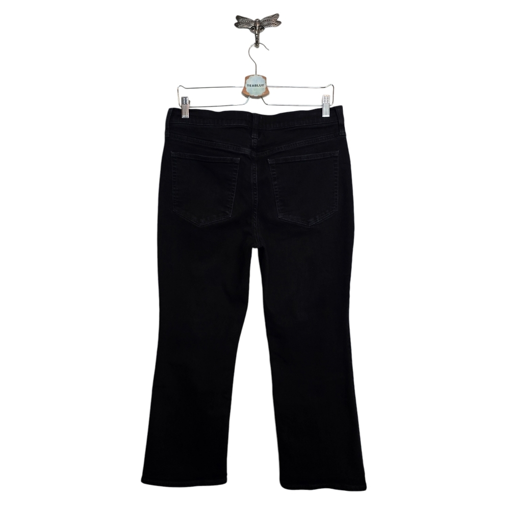 J. Crew Mid Rise Flare Crop Black Jean In All Day Stretch 31 - Picture 3 of 13